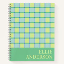 Modern Checker Blue Green Lime Personalized