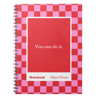 Modern Checkerboard Block Quote Classic Notebook