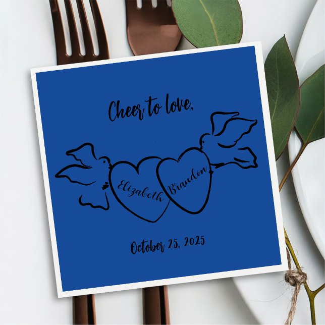 Modern Cheer to Love Personalised Wedding Napkins (Creator Uploaded)