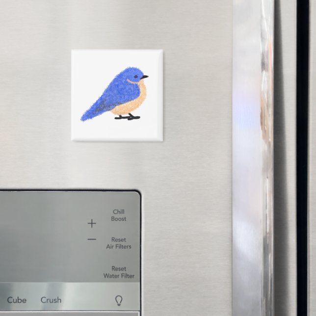 Modern cheerful bluebird magnet (In Situ (Fridge))