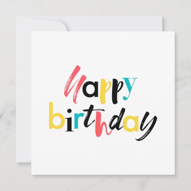 Modern, cheerful design of "Happy Birthday" Card (Front)