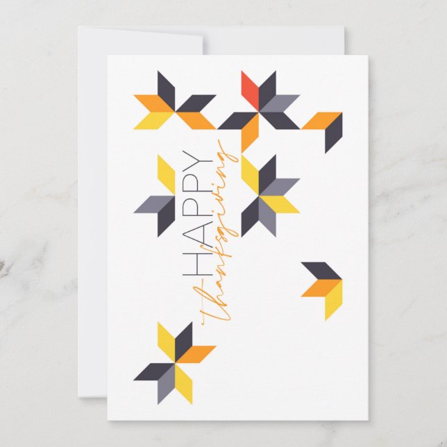 Modern, cheerful design of Happy Thanksgiving Holiday Card (Front)