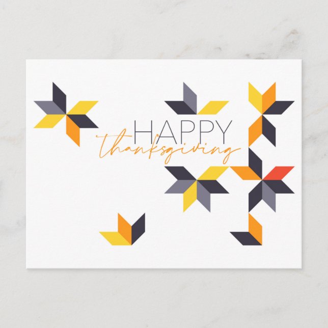 Modern, cheerful design of Happy Thanksgiving Holiday Postcard (Front)