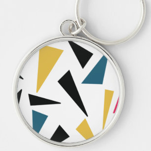 Modern, cheerful, fun, vibrant geometric pattern key ring