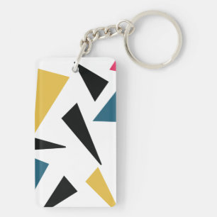 Modern, cheerful, fun, vibrant geometric pattern key ring
