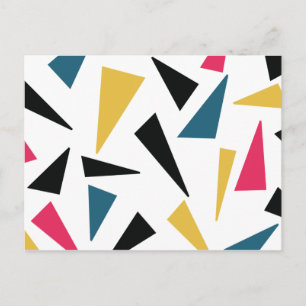 Modern, cheerful, fun, vibrant geometric pattern postcard