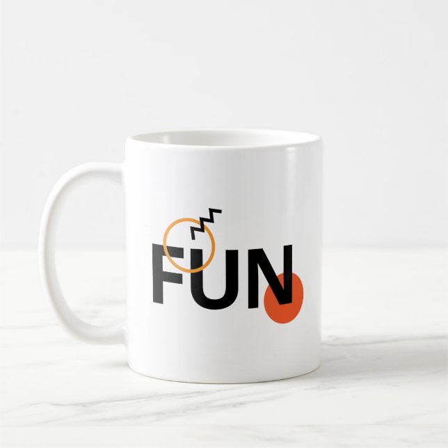 Modern, cheerful, lively, cool, trendy design Fun Coffee Mug (Left)