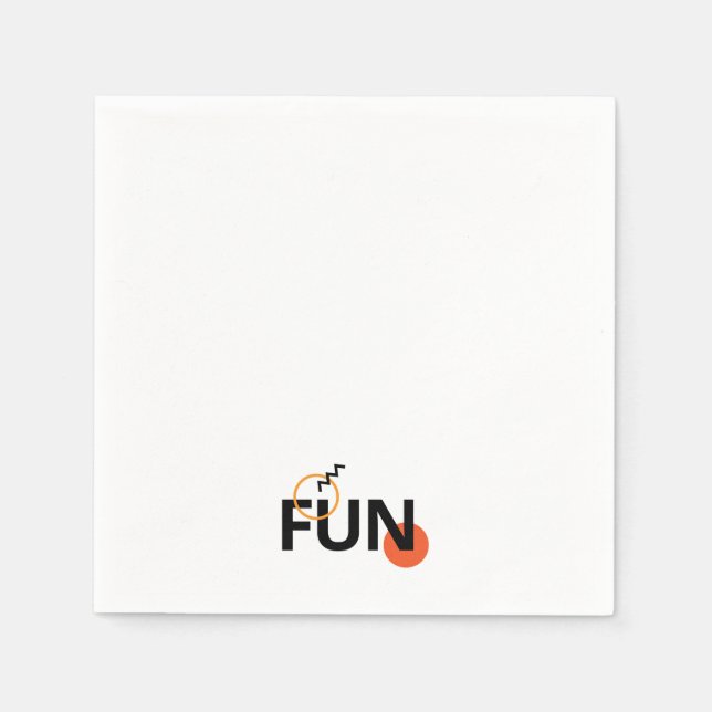 Modern, cheerful, lively, cool, trendy design Fun Napkin (Front)