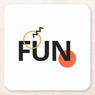 Modern, cheerful, lively, cool, trendy design Fun Square Paper Coaster