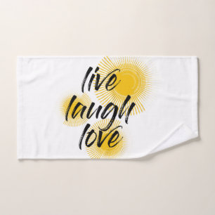 Modern, cheerful, trendy design Live Laugh Love Hand Towel