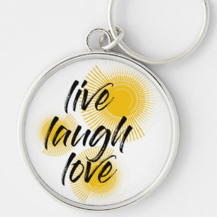 Modern, cheerful, trendy design Live Laugh Love Key Ring