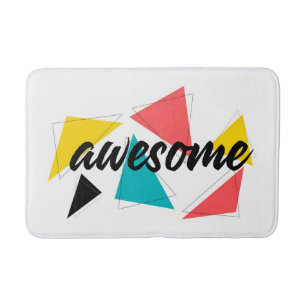 Modern, cheerful, trendy urban design of "Awesome" Bath Mat