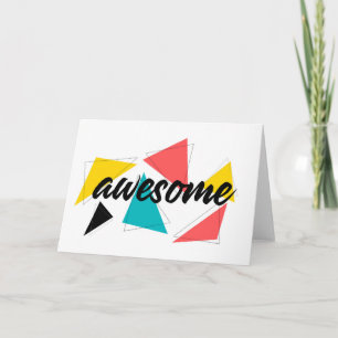 Modern, cheerful, trendy urban design of "Awesome" Card