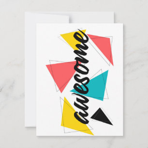 Modern, cheerful, trendy urban design of "Awesome" Card