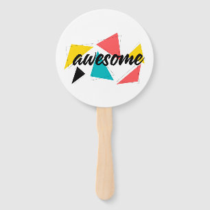 Modern, cheerful, trendy urban design of "Awesome" Hand Fan