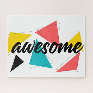 Modern, cheerful, trendy urban design of "Awesome" Jigsaw Puzzle