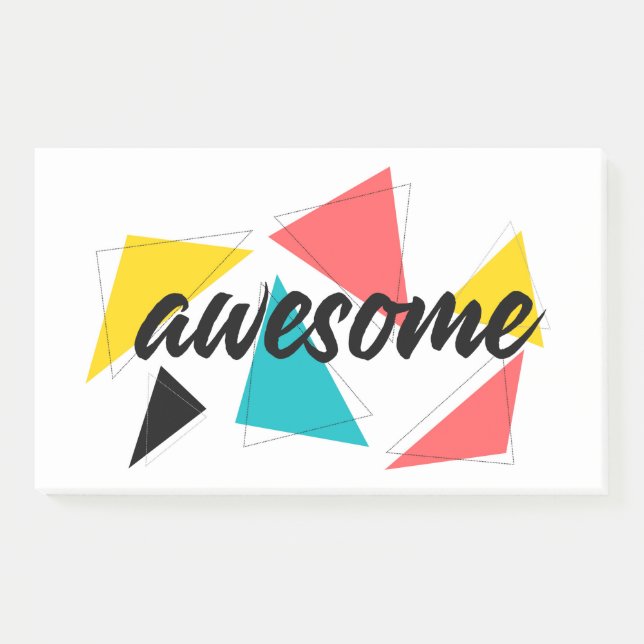 Modern, cheerful, trendy urban design of "Awesome" Post-it Notes (Front)