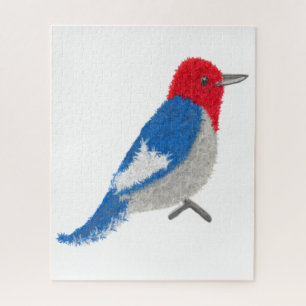Modern cheerful woodpecker jigsaw puzzle