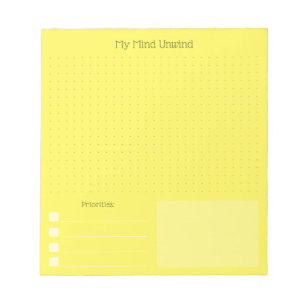 Modern Cheerful Yellow Brain Dump (Editable Text) Notepad