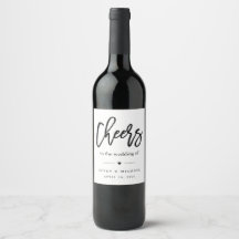 Modern Cheers Calligraphy Script Wedding Favour