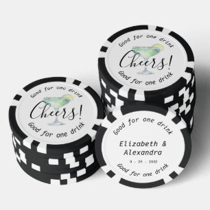 Modern Cheers Daiquiri Drink Wedding Poker Chips