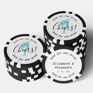 Modern Cheers Hawaiian Drink Wedding Poker Chips