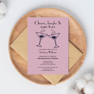 Modern Cheers Laughs Tears Cocktail Retirement Invitation