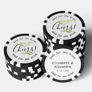 Modern Cheers Margarita Drink Wedding Poker Chips