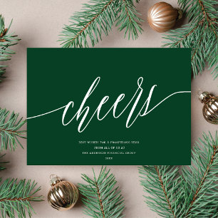 Modern Cheers Non-Photo Business Holiday Card