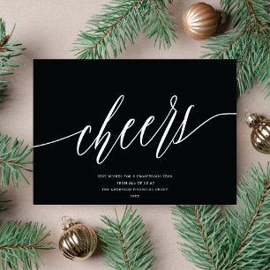 Modern Cheers Non-Photo Business Holiday Card