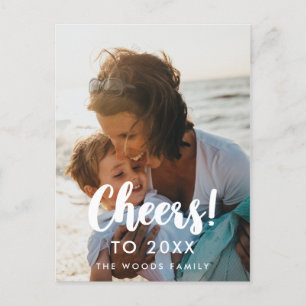 Modern Cheers to 2025 New Year's photo Postcard