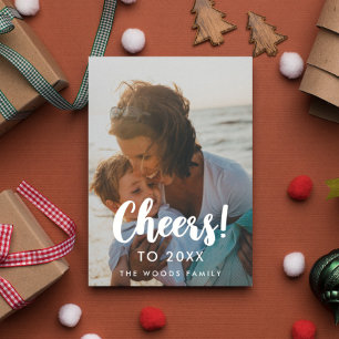 Modern Cheers to 2026 New Year's photo Holiday Card
