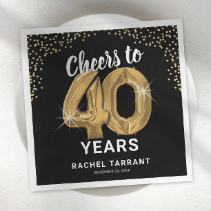 Modern Cheers to 40 Years Birthday Napkins
