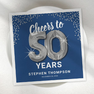 Modern Cheers to 50 Years Birthday Napkins