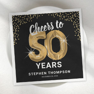 Modern Cheers to 50 Years Birthday Napkins