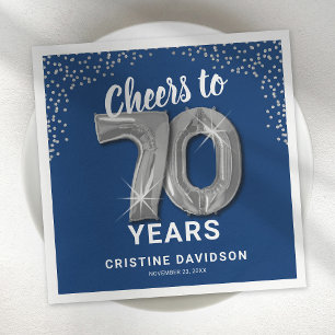 Modern Cheers to 70 Years Adult Birthday Napkins