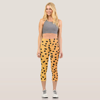 Modern Cheetah Print  Capri Leggings