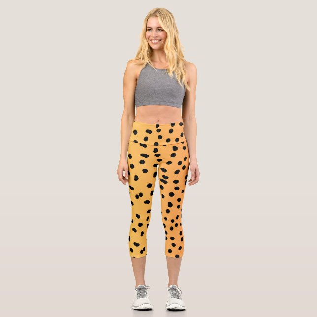 Modern Cheetah Print  Capri Leggings (Front)