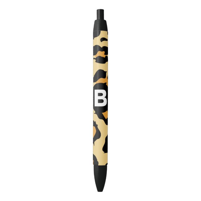 Modern Cheetah Spots Pattern Black Ink Pen (Front Vertical)