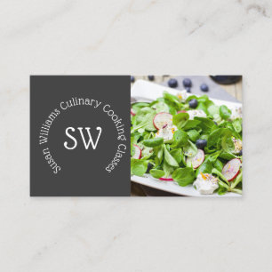 Modern chef photo   fresh healthy salad gourmet business card