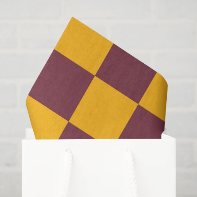 Modern Chequerboard Team Sports School Colours Fun Tissue Paper (Gift Bag)