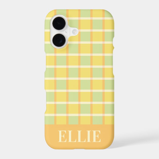 Modern Chequered Green Yellow Orange Custom (Back)