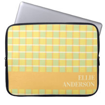 Modern Chequered Green Yellow Orange Personalised