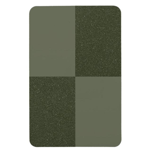 Modern Chequered Moss Green Magnet – Customisable (Vertical)