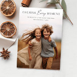 Modern Cherish Every Moment Kids Family Christmas Card<br><div class="desc">Introducing our "Modern Cherish Every Moment Kids Family Christmas Card" – a delightful way to embrace the holiday season with your loved ones. These family Christmas cards are designed to capture the essence of the season while highlighting the importance of family bonds and cherishing every moment together. Featuring a hilarious...</div>