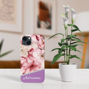Modern Cherry Blossom Flowers iPhone 13 Case