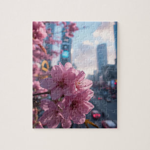 Modern Cherry Blossom Puzzle   500-Piece Floral Pu