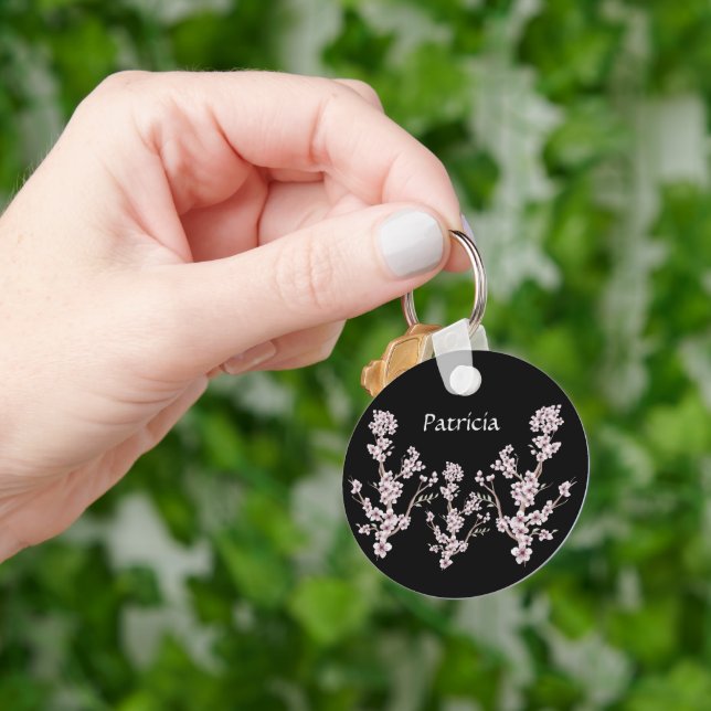 Modern Cherry Blossoms Design Key Ring (Hand)