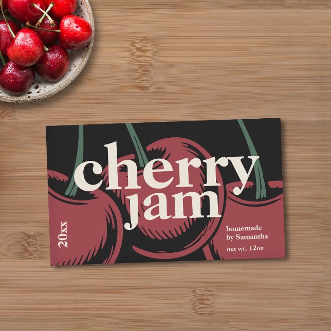 Modern Cherry Jam Label Sticker (Modern Cherry Jam Label Sticker)