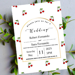 Modern cherry pattern Garden elegant wedding Party Invitation